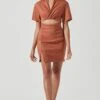Fresca Cutout Mini Dress -Sun Gaia Dresses Shop ACDR101157 TERRACOTTA 0061