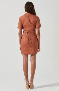 Fresca Cutout Mini Dress -Sun Gaia Dresses Shop ACDR101157 TERRACOTTA 0087