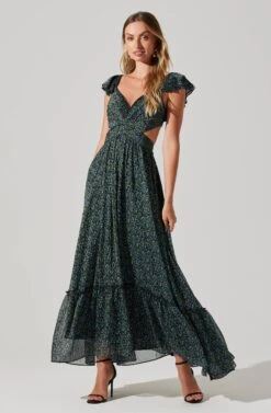 Primrose Floral Strappy Back Maxi Dress -Sun Gaia Dresses Shop ACDR101176 BLACKBLUEDITSY 2