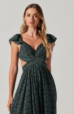 Primrose Floral Strappy Back Maxi Dress -Sun Gaia Dresses Shop ACDR101176 BLACKBLUEDITSY 3