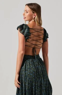 Primrose Floral Strappy Back Maxi Dress -Sun Gaia Dresses Shop ACDR101176 BLACKBLUEDITSY 6