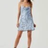 Medford Floral Cowl Neck Mini Dress -Sun Gaia Dresses Shop ACDR101200 LTBLUEBLACKMULTI 0291