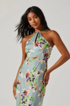 Sandrine Floral Halter Midi Dress -Sun Gaia Dresses Shop ACDR101203B SAGEORANGEFLORAL 2 da14cde0 a1a1 4ef5 95a4 05d4be47edc1