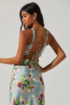 Sandrine Floral Halter Midi Dress -Sun Gaia Dresses Shop ACDR101203B SAGEORANGEFLORAL 3 846c7f28 f64a 4e4a 8d39 998ea20a52f1