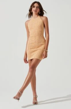 Vania Halter Neck Mini Dress -Sun Gaia Dresses Shop ACDR101227 YELLOWMELANGE 1