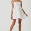 Serenity Square Neck Mini Dress -Sun Gaia Dresses Shop ACDR101235B WHITE 0311
