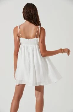 Serenity Square Neck Mini Dress -Sun Gaia Dresses Shop ACDR101235B WHITE 0333