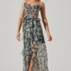 Palace Floral Cutout Ruffle Maxi Dress -Sun Gaia Dresses Shop ACDR101252 BLACKMULTIFLORAL 04211