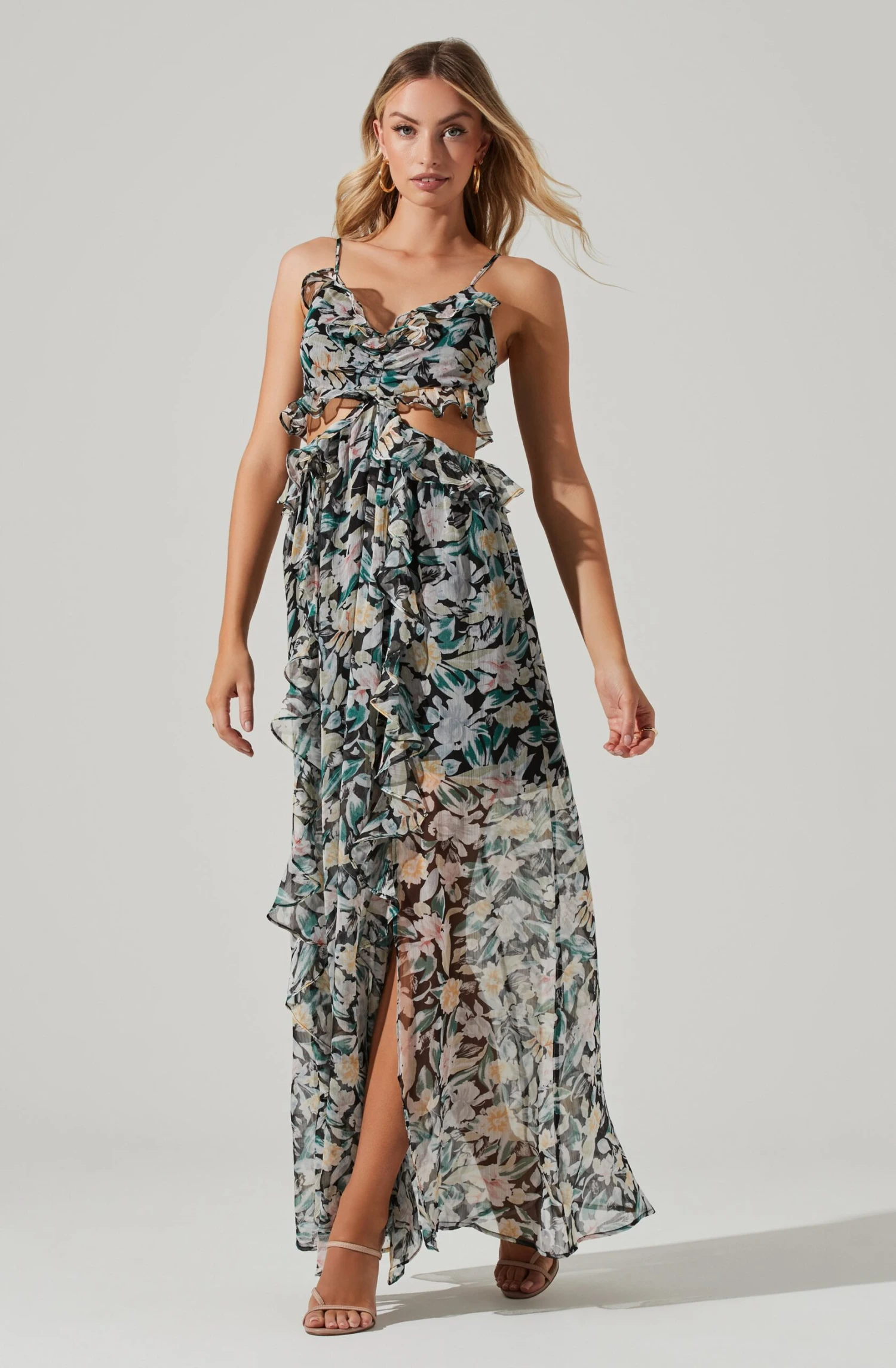 Palace Floral Cutout Ruffle Maxi Dress 3 Palace Floral Cutout Ruffle Maxi Dress