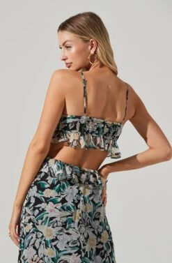 Palace Floral Cutout Ruffle Maxi Dress 18 Palace Floral Cutout Ruffle Maxi Dress -Sun Gaia Dresses Shop ACDR101252 BLACKMULTIFLORAL 04321