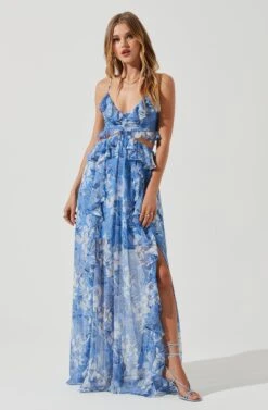 Palace Floral Cutout Ruffle Maxi Dress 22 Palace Floral Cutout Ruffle Maxi Dress -Sun Gaia Dresses Shop ACDR101252 BLUEWHITEFLORAL 0976 af8cbccb e647 4d61 9b78 ae28255a4fea