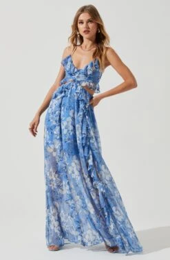 Palace Floral Cutout Ruffle Maxi Dress 20 Palace Floral Cutout Ruffle Maxi Dress -Sun Gaia Dresses Shop ACDR101252 BLUEWHITEFLORAL 0983 932da02d b656 4915 bedb 46ea1b56c6db