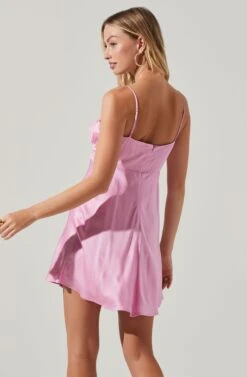 Ellison Satin Sweetheart Mini Dress -Sun Gaia Dresses Shop ACDR101338 PINK 5