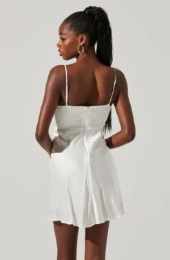 Ellison Satin Sweetheart Mini Dress -Sun Gaia Dresses Shop ACDR101338 WHITE 5