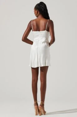 Ellison Satin Sweetheart Mini Dress -Sun Gaia Dresses Shop ACDR101338 WHITE 6