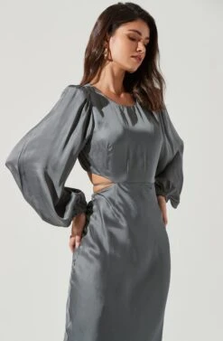 Quinn Cutout Long Sleeve Midi Dress -Sun Gaia Dresses Shop ACDR101358S SAGE 1817 1