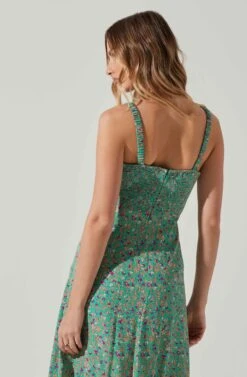Elsie Floral Midi Dress -Sun Gaia Dresses Shop ACDR101374V GREENMAGENTADITSY 5