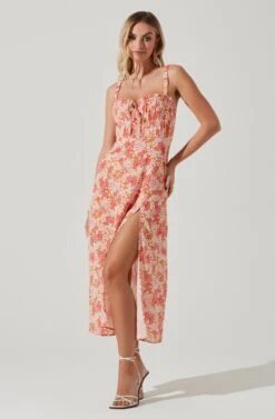 Elsie Floral Midi Dress -Sun Gaia Dresses Shop ACDR101374 ORANGEFLORAL 1 e2208ba0 dcfa 4f76 a1a0 1b15740db9b0