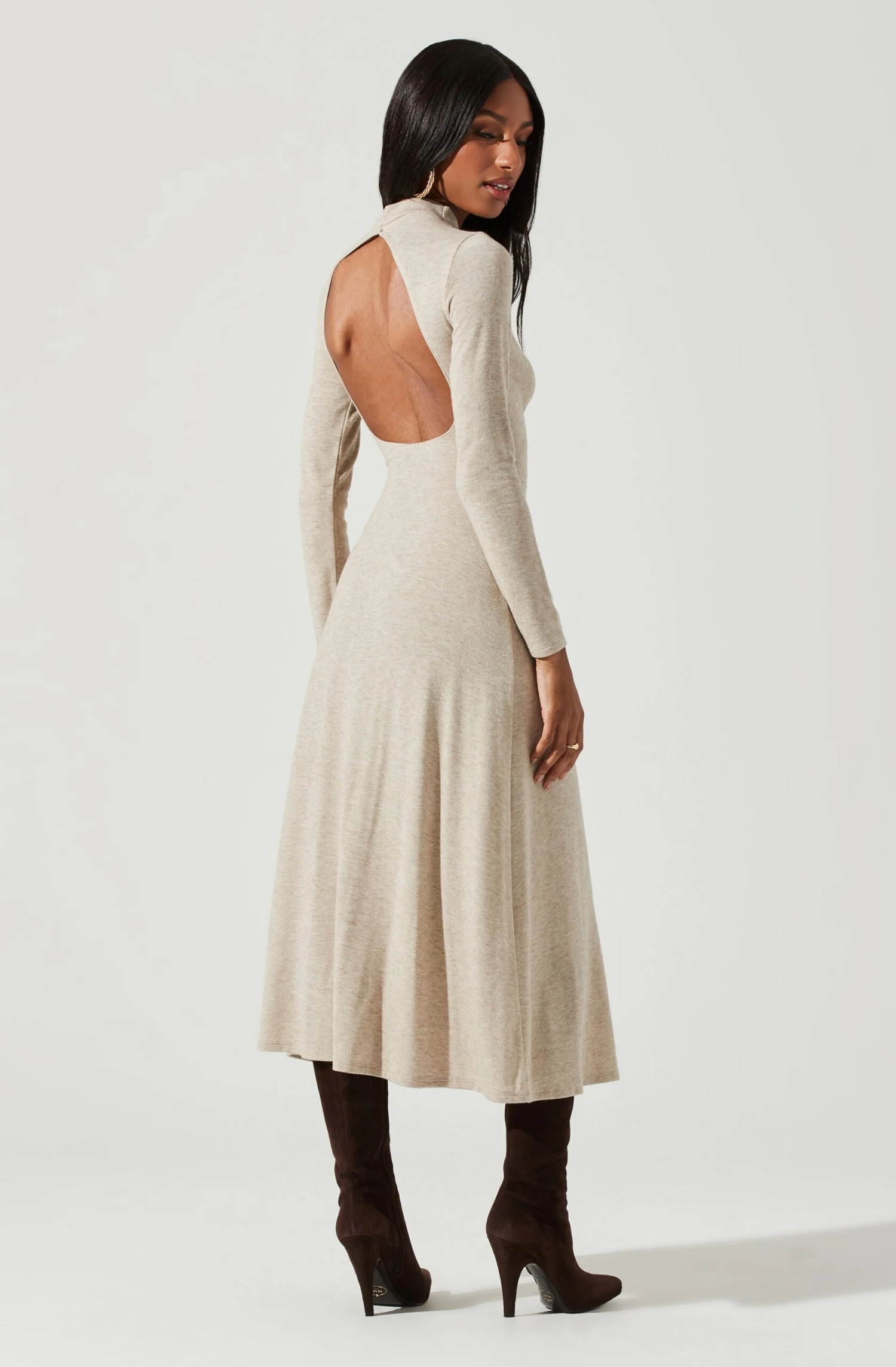 Delancy Open Back Long Sleeve Midi Dress 13 Delancy Open Back Long Sleeve Midi Dress - Image 11
