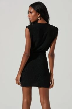 Lunete Metallic Mini Dress -Sun Gaia Dresses Shop ACDR101405 BLACKMETALLIC 5