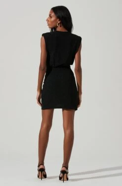 Lunete Metallic Mini Dress -Sun Gaia Dresses Shop ACDR101405 BLACKMETALLIC 6