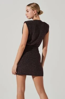 Lunete Metallic Mini Dress -Sun Gaia Dresses Shop ACDR101405 PINKMETALLIC 4