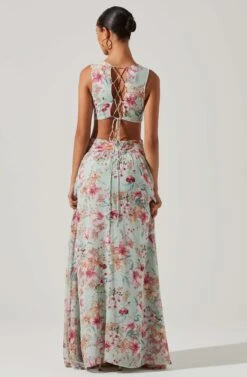 Noya Floral Cutout Maxi Dress -Sun Gaia Dresses Shop ACDR101457 AQUAPINKFLORAL 6 1