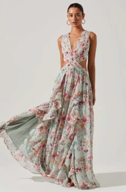 Noya Floral Cutout Maxi Dress -Sun Gaia Dresses Shop ACDR101457 AQUAPINKFLORAL 6 2