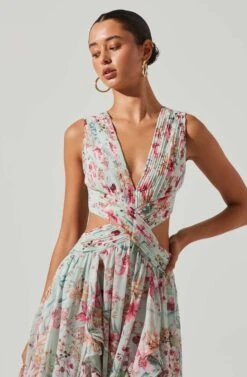 Noya Floral Cutout Maxi Dress -Sun Gaia Dresses Shop ACDR101457 AQUAPINKFLORAL 6 5