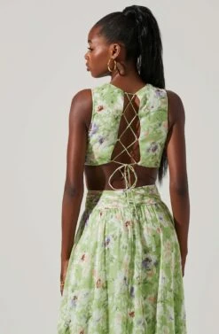 Noya Floral Cutout Maxi Dress -Sun Gaia Dresses Shop ACDR101457 LIGHTGREENFLORAL 4