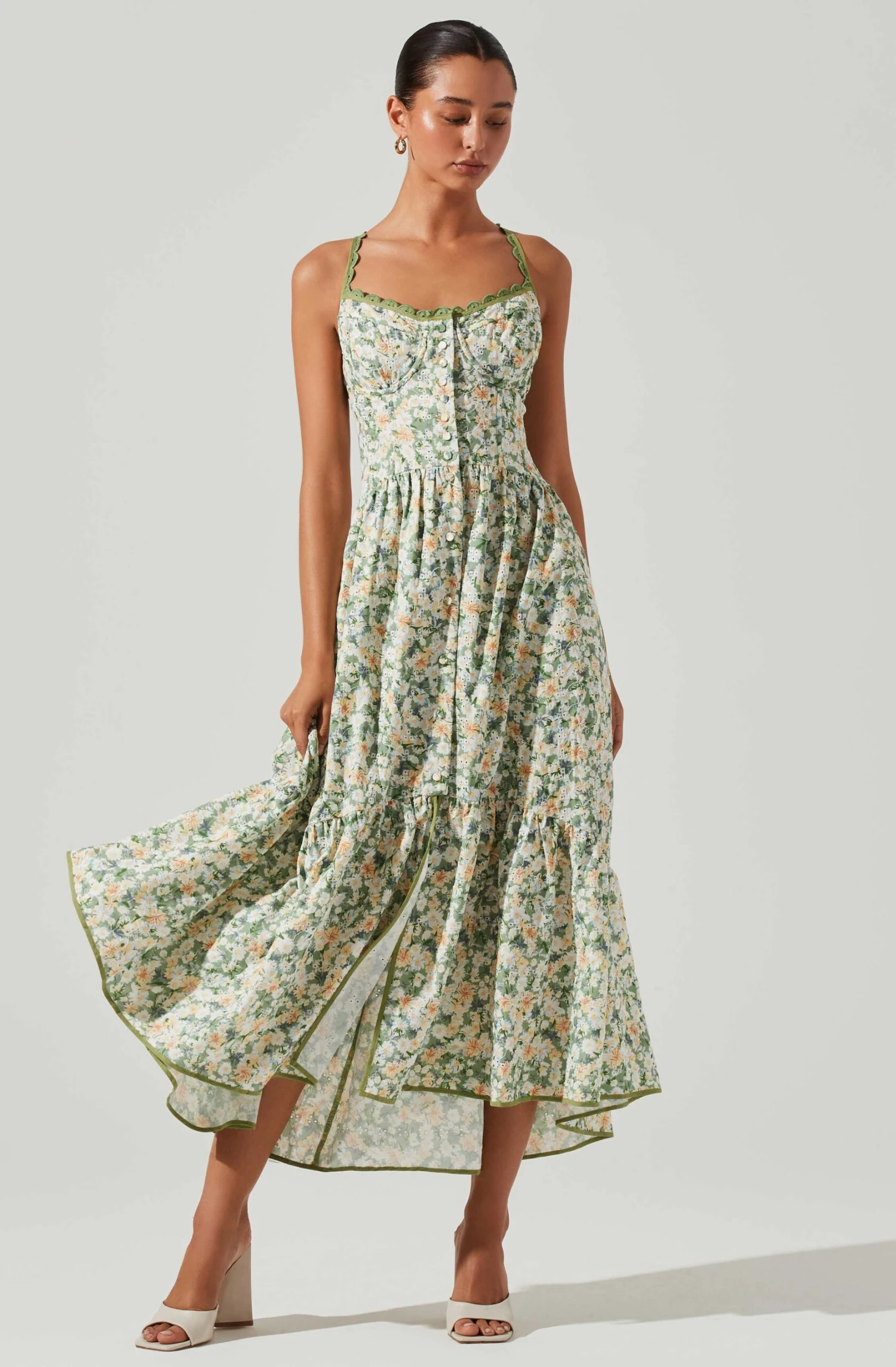 Yamila Floral Eyelet Midi Dress 5 Yamila Floral Eyelet Midi Dress - Image 3