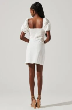 Kelilah Puff Sleeve Bustier Mini Dress -Sun Gaia Dresses Shop ACDR101512 OFFWHITE 5