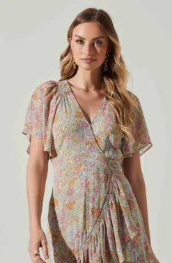 Sun Gaia Dresses Shop -Sun Gaia Dresses Shop ACDR101520C GREENPINKMULTIFLR 4