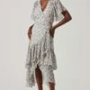 Adella Floral Ruffle Midi Dress 1 Adella Floral Ruffle Midi Dress -Sun Gaia Dresses Shop ACDR101520 GREENPURPLEFLORAL 1