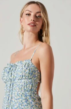 Maritza Floral Smocked Midi Dress 29 Maritza Floral Smocked Midi Dress -Sun Gaia Dresses Shop ACDR101529 BLUEMULTI 3