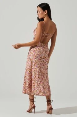 Maritza Floral Smocked Midi Dress 22 Maritza Floral Smocked Midi Dress -Sun Gaia Dresses Shop ACDR101529 COPPERLILACMULTI 5