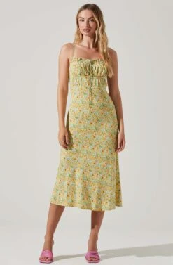 Maritza Floral Smocked Midi Dress 23 Maritza Floral Smocked Midi Dress -Sun Gaia Dresses Shop ACDR101529 YELLOWGREENDITSY 1