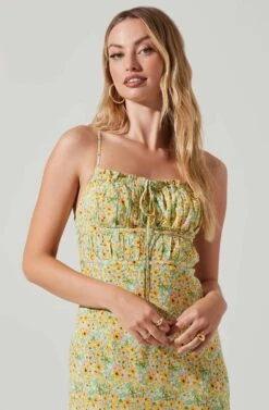 Maritza Floral Smocked Midi Dress 24 Maritza Floral Smocked Midi Dress -Sun Gaia Dresses Shop ACDR101529 YELLOWGREENDITSY 2