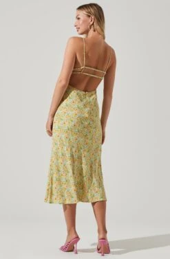 Maritza Floral Smocked Midi Dress 26 Maritza Floral Smocked Midi Dress -Sun Gaia Dresses Shop ACDR101529 YELLOWGREENDITSY 4