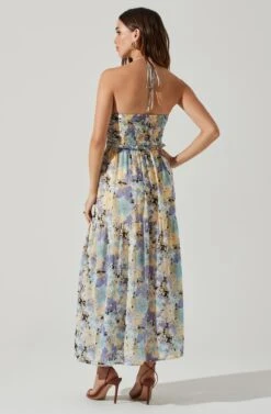 Rozina Floral Cutout Maxi Dress -Sun Gaia Dresses Shop ACDR101542 BLUEGREENFLORAL 4