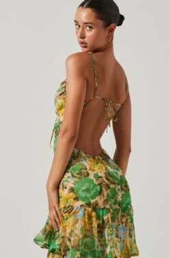 Aneira Floral Tiered Maxi Dress -Sun Gaia Dresses Shop ACDR101566 GREENMULTI 4