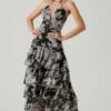 Aneira Floral Tiered Maxi Dress -Sun Gaia Dresses Shop ACDR101566 PURPLEBLACKFLORAL 1