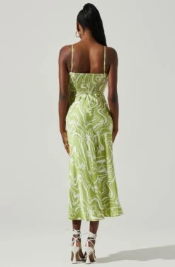 Mabel Retro Floral Bustier Midi Dress -Sun Gaia Dresses Shop ACDR101568 CELERYFLORAL 5