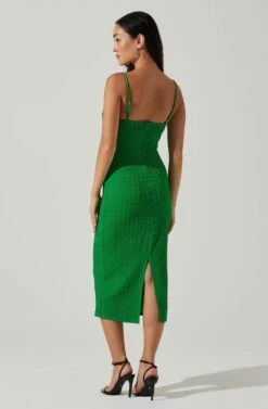 Signy Textured Midi Dress -Sun Gaia Dresses Shop ACDR101570L GREEN 4