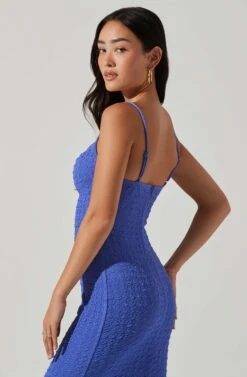 Signy Textured Midi Dress -Sun Gaia Dresses Shop ACDR101570L MARINEBLUE 4