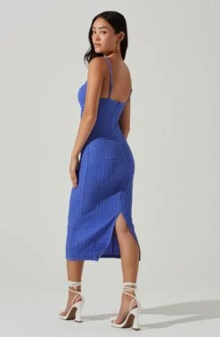 Signy Textured Midi Dress -Sun Gaia Dresses Shop ACDR101570L MARINEBLUE 5
