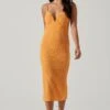 Signy Textured Midi Dress -Sun Gaia Dresses Shop ACDR101570L TANGERINE 1