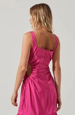 Bridget Side Cutout Tiered Midi Dress -Sun Gaia Dresses Shop ACDR101571 FUCHSIA 4