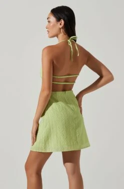 Laylin Halter Cutout Mini Dress -Sun Gaia Dresses Shop ACDR101590S LIGHTGREEN 3