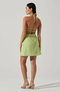 Laylin Halter Cutout Mini Dress -Sun Gaia Dresses Shop ACDR101590S LIGHTGREEN 4